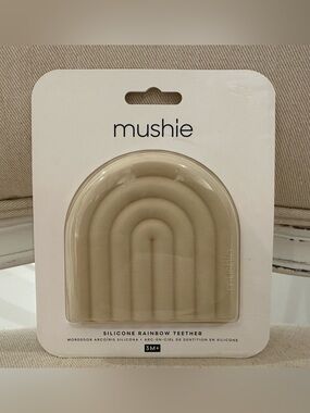 NWT Mushie Rainbow Teether Toy in Shifting Sand